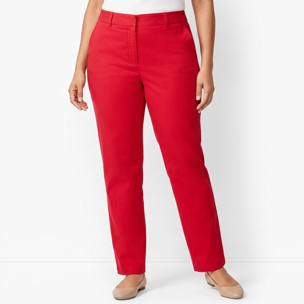 Talbots Curvy Label Cotton Blend Red Chino Stretch Pants Women Size 6